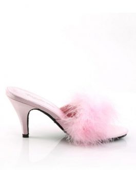 Fabulicious by Pleaser Amour 3″ Heel Pink Marabou Puff Slipper
