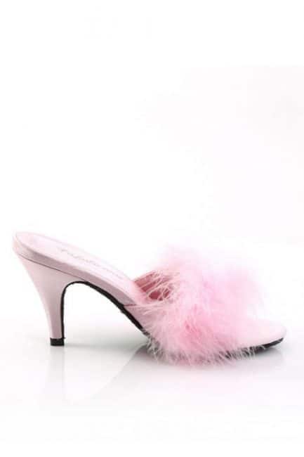 Fabulicious by Pleaser Amour 3" Heel Pink Marabou Puff Slipper