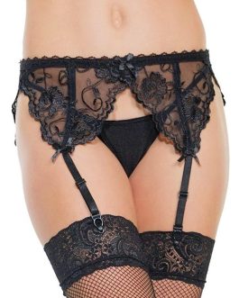 Coquette Daily Hustle Scalloped Lace Garter Belt